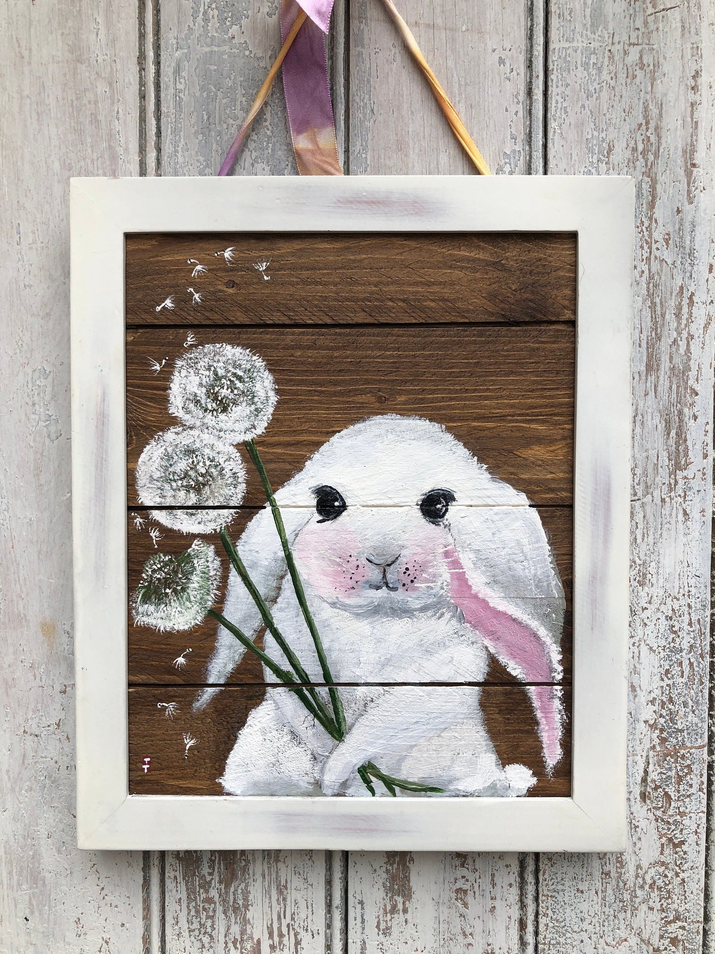 Bunny Painting on Wood, Easter decorations, Easter bunny, Easter decor, Spring decor, Easter gift