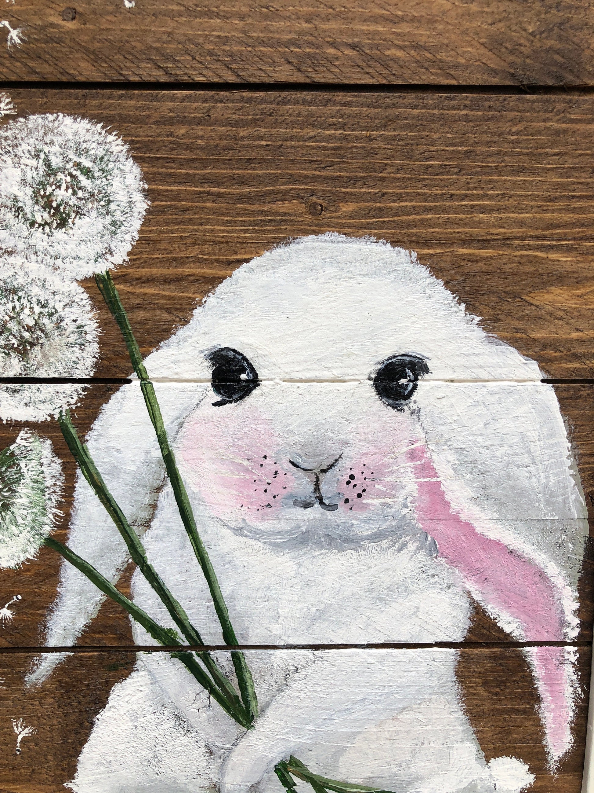 Bunny Painting on Wood, Easter decorations, Easter bunny, Easter decor, Spring decor, Easter gift
