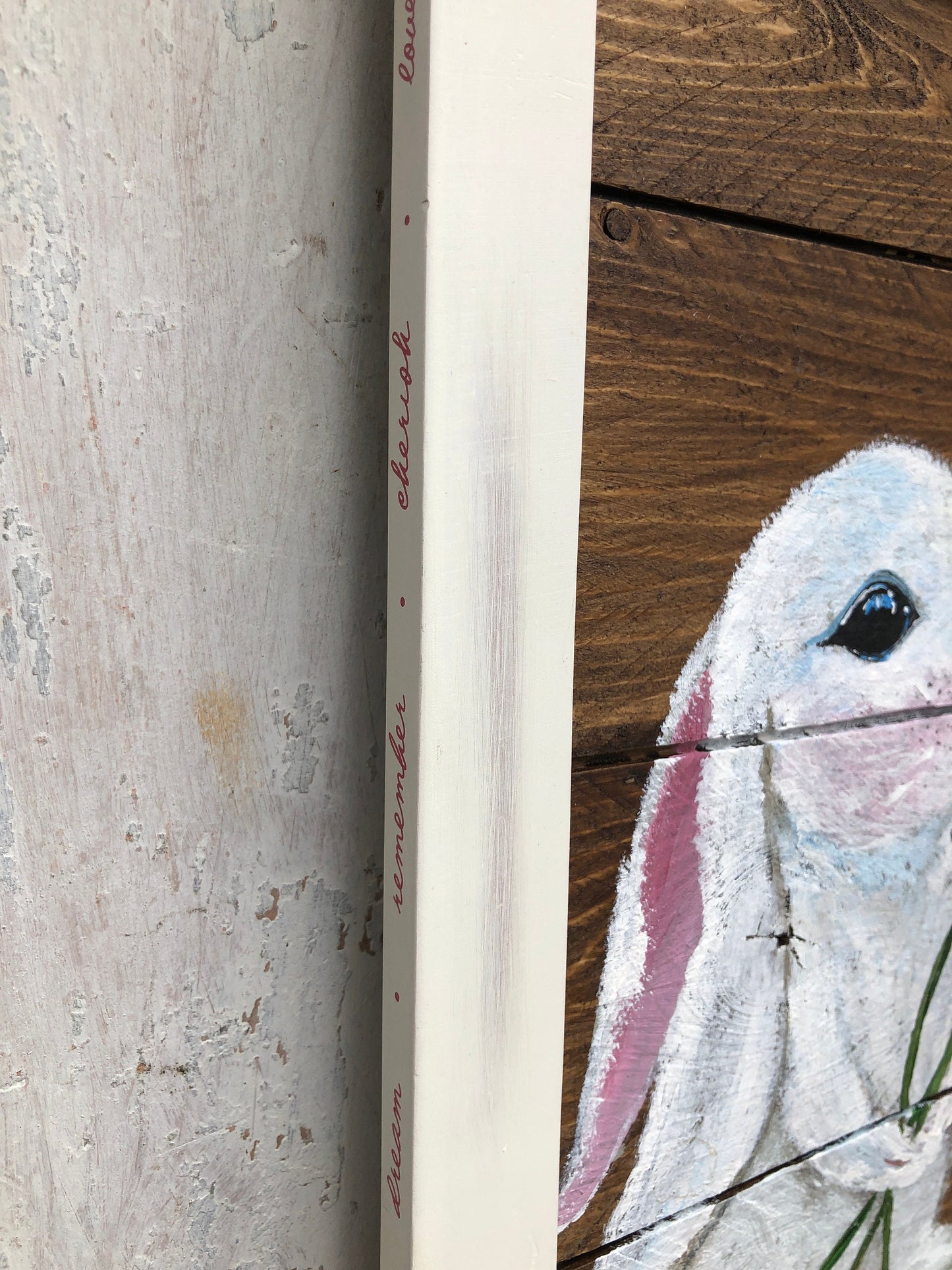 Bunny Painting on Wood, Bunny Decorations, Rabbit and Dandelion Painting, Bunny Lover Gift, Rabbit Birthday Gift, Bunny Gift for Girl Bday