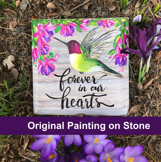 Hummingbird Memorial Stone 6.25x6.25"