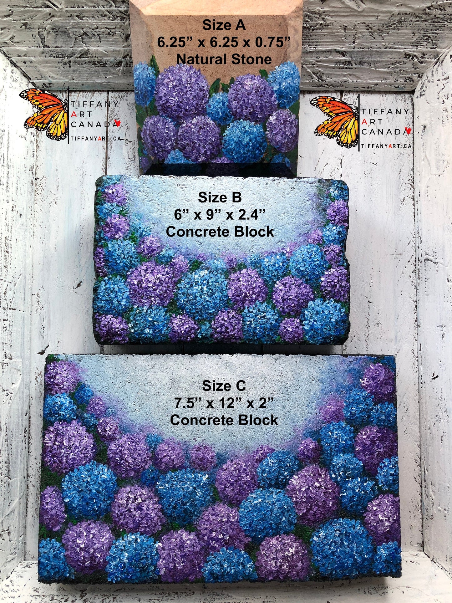 Hydrangea Memorial Stone 6.25x6.25"