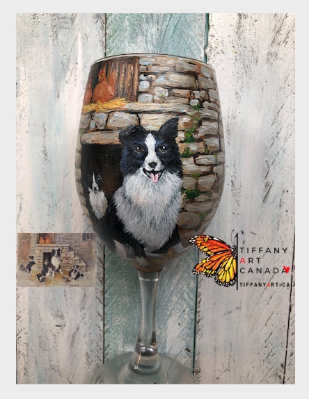 Hand Painted Dog Portrait Wine Glass, Custom Pet Painting, Personalized Dog Gift, Dog Mom Dad, Dog Owner Gift, Pet Memorial, Pet Lover Gift