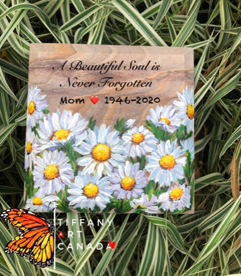 Hand Painted Memorial Garden Stone 6.25x6.25"