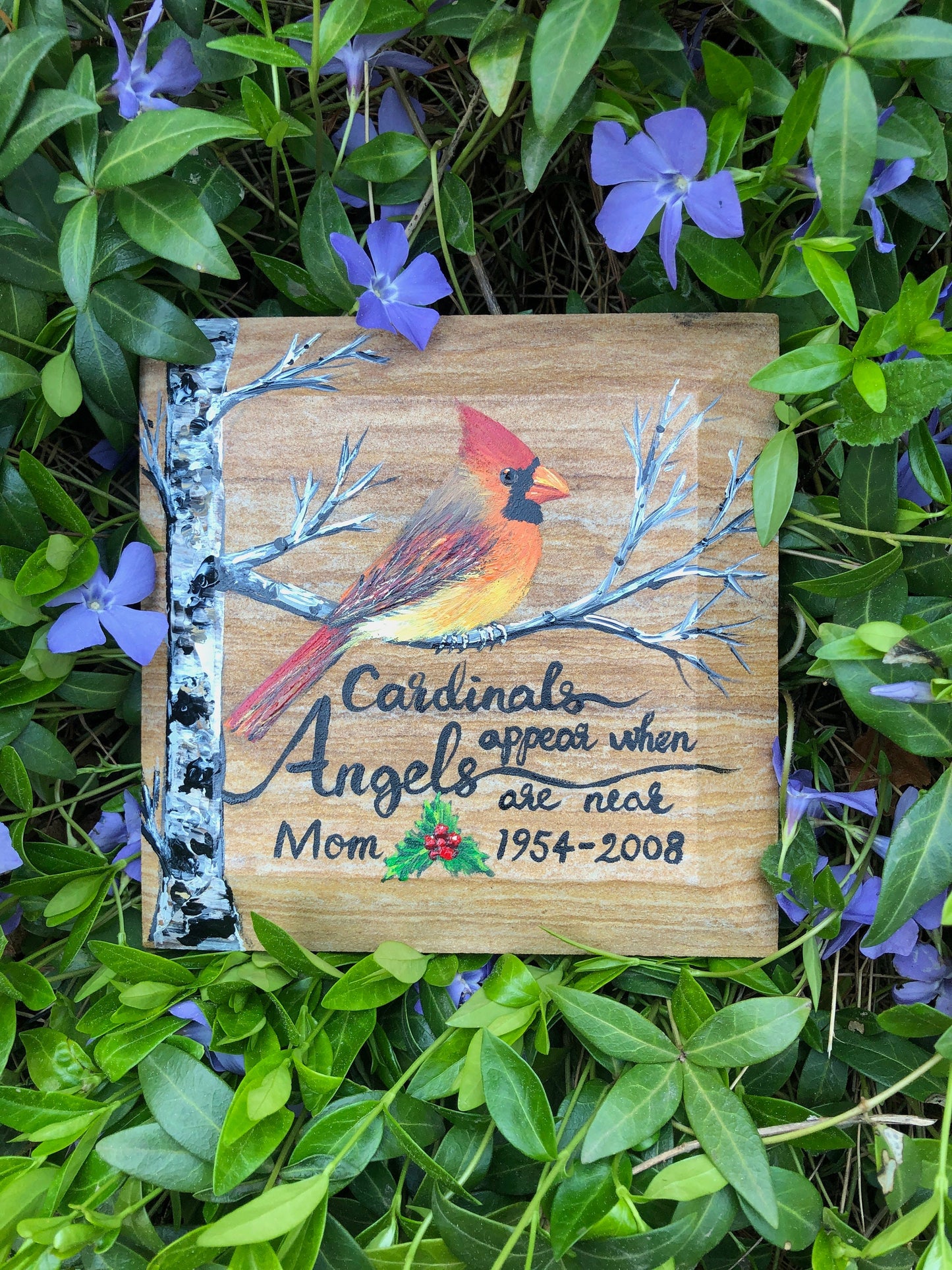 Cardinal Memorial Stone 6.25x6.25" (4)