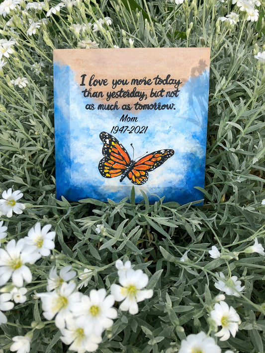 Butterfly Memorial Stone 6.25x6.25"