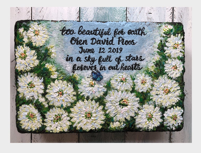 Daisy Memorial Stone 6x9"