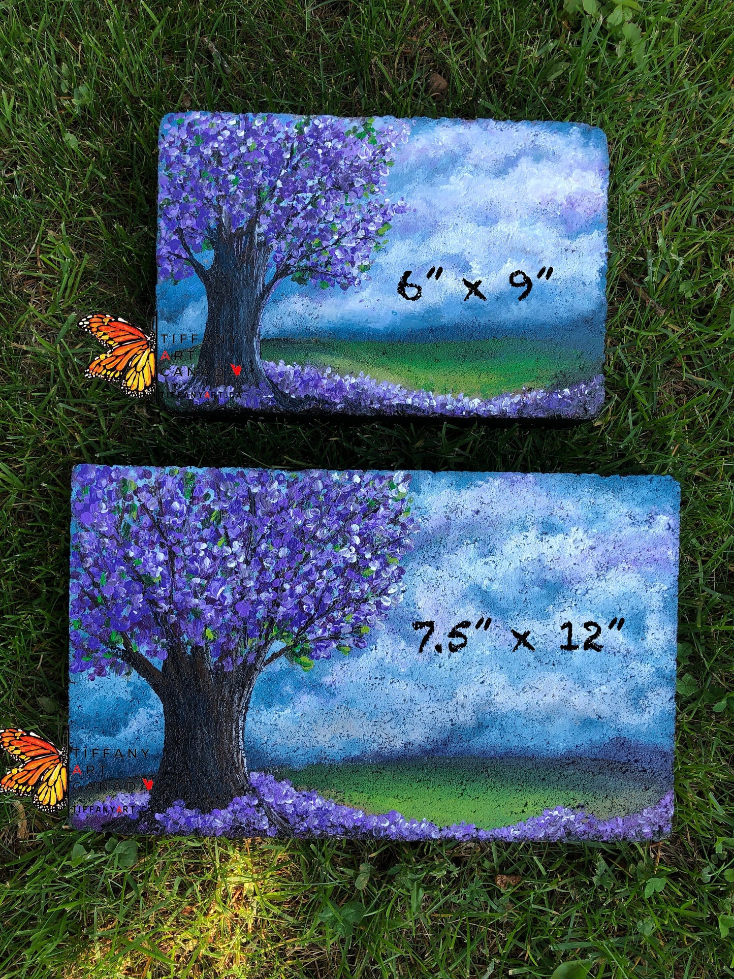 Hand Painted Memorial Stone 7.5x12"