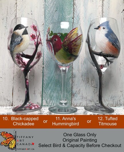 Hand-Painted Chickadee Wine Glass: Bird Lover Gift