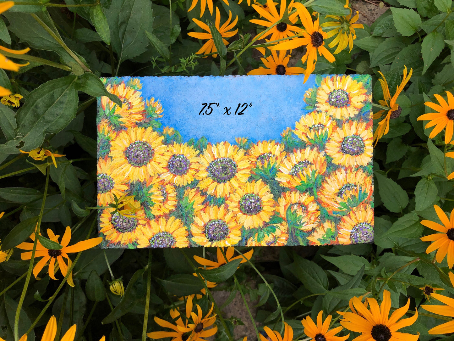 Hand Painted Memorial Garden Stone 6.25x6.25" (2)