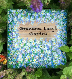 Hand Painted Garden Stone 6.25x6.25" (2)