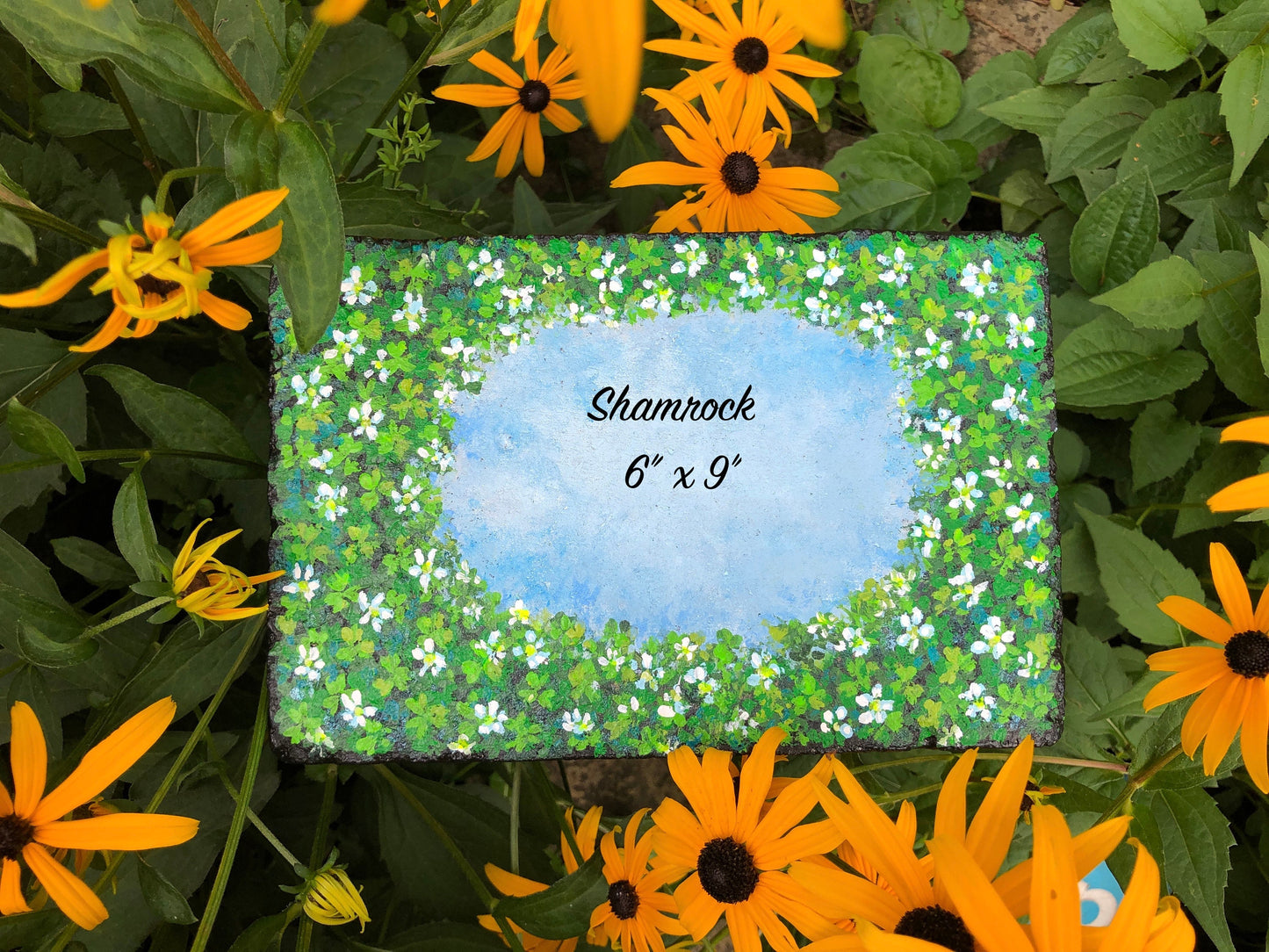 Hand Painted Memorial Garden Stone 6.25x6.25" (2)