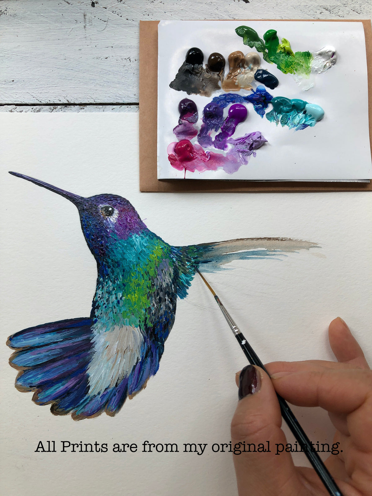 Meet Me Under the Mistletoe hummingbird couple print - photo 3