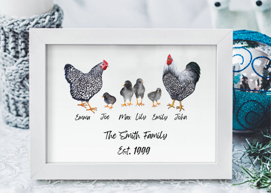 Personalized Rooster Family Print