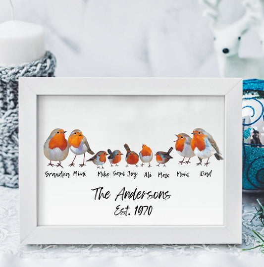 Personalized Robin Family Print