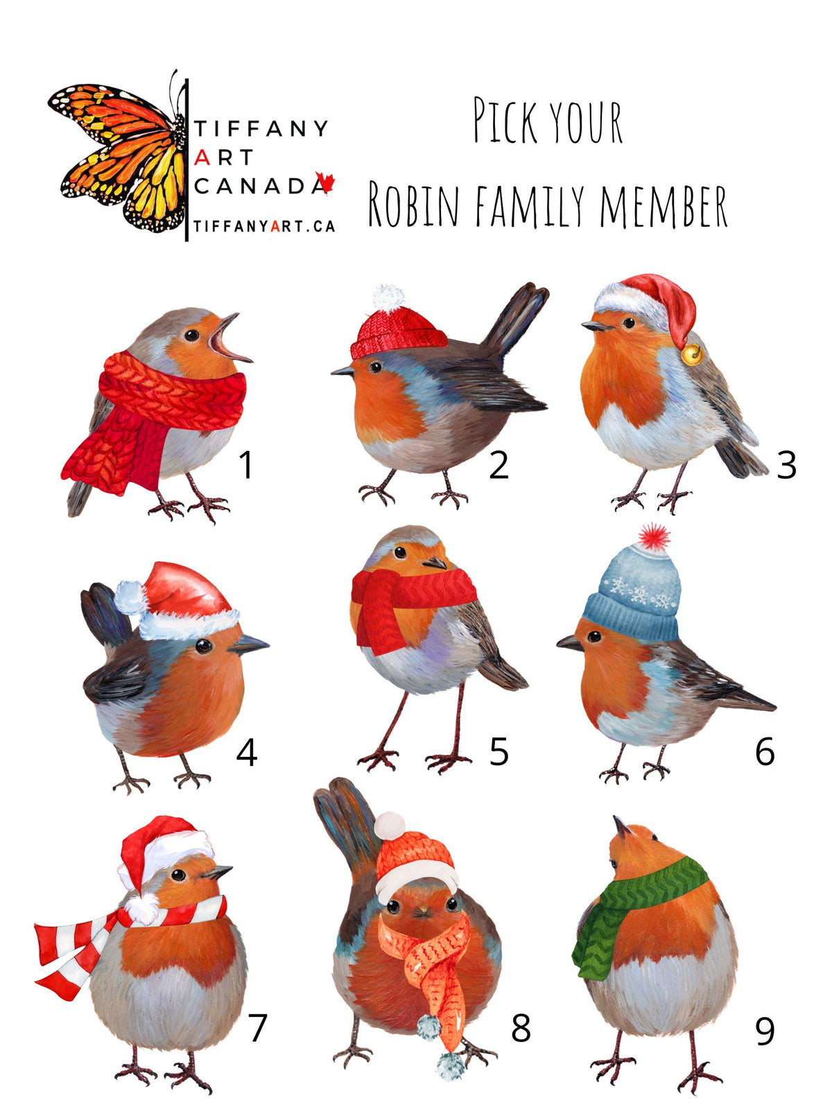 Christmas robin family print - photo 5