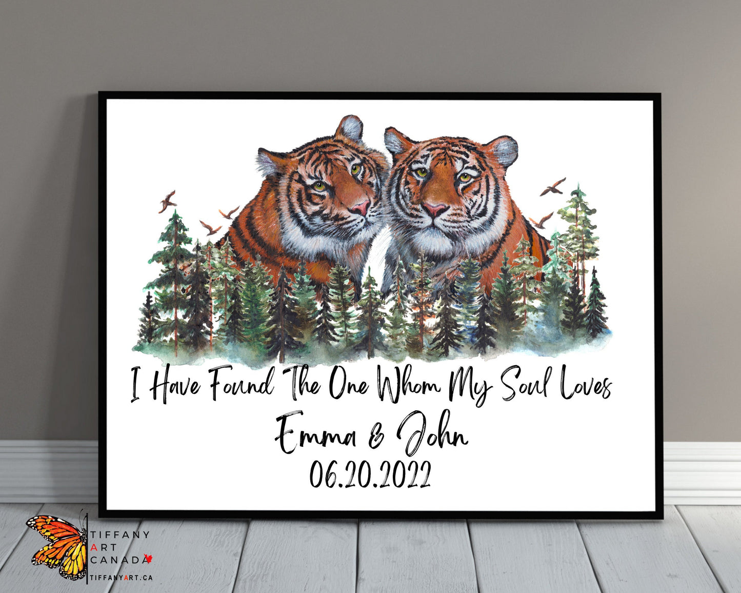 Personalized Tiger Couple Print