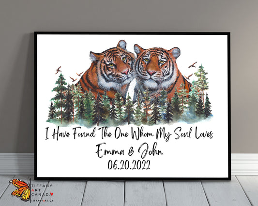Personalized Tiger Couple Print