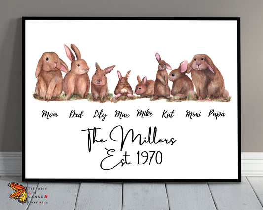 Personalized Bunny Family Print