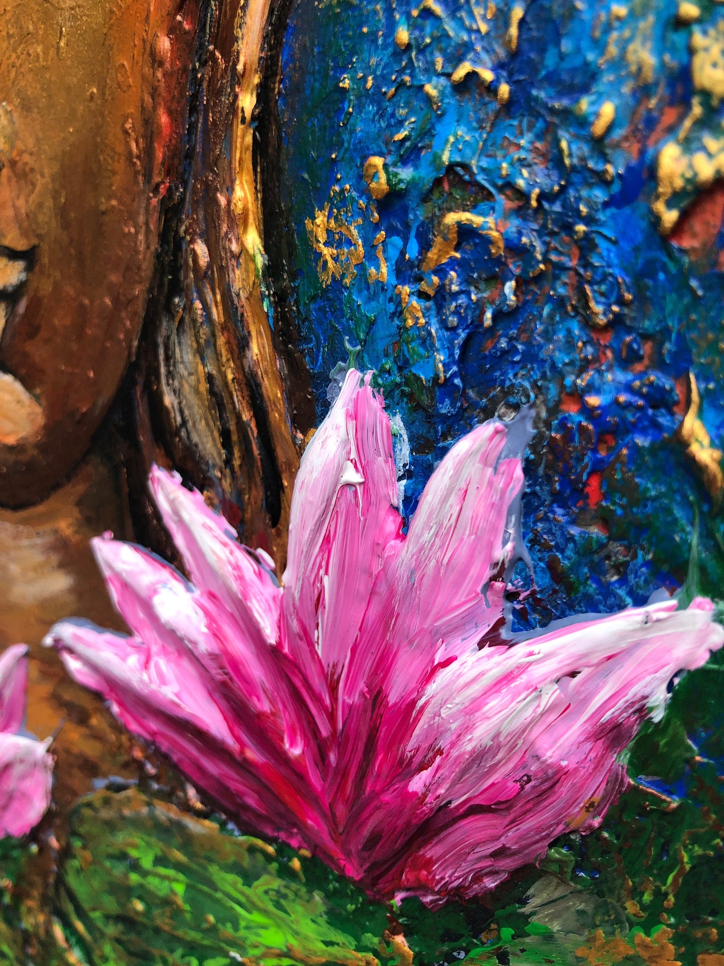 Original Buddha painting on Canvas, Buddha Lover Gift, Meditation Wall Decor, Yoga studio decor, Gold Buddha, Buddha decoration