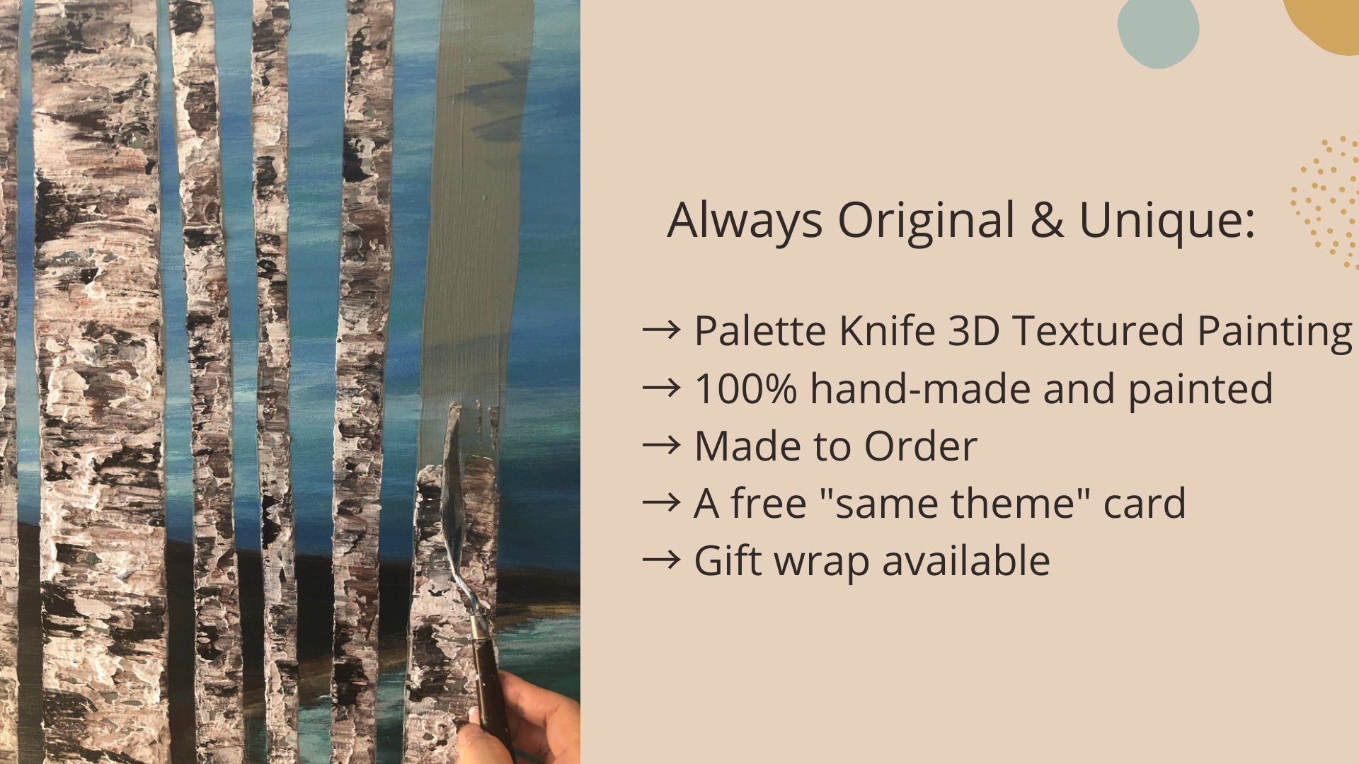 Autumn Forest Birch Tree Painting on Canvas