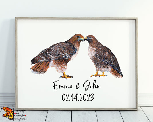 Personalized Hawk Couples Print