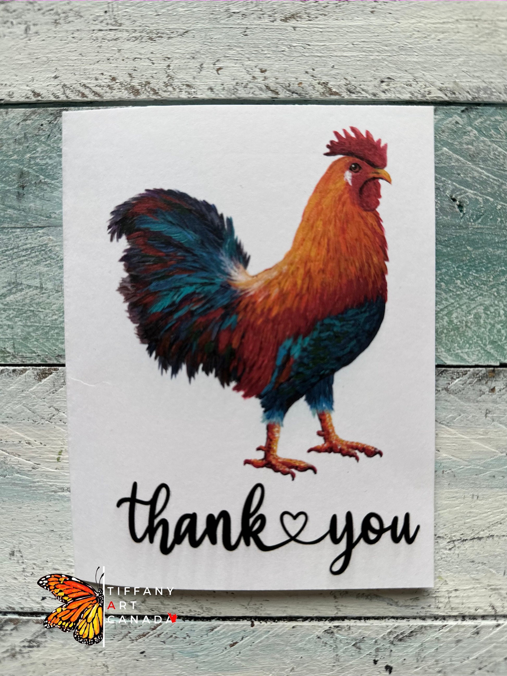 Hand Painted Rooster Wine Glass Gift Set, Personalized Christmas Gift