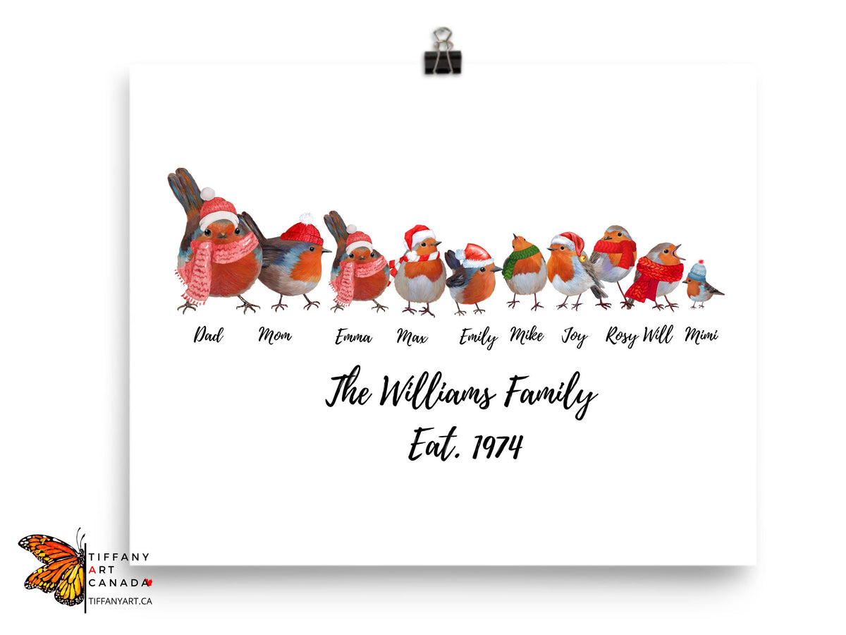 Christmas robin family print - photo 4