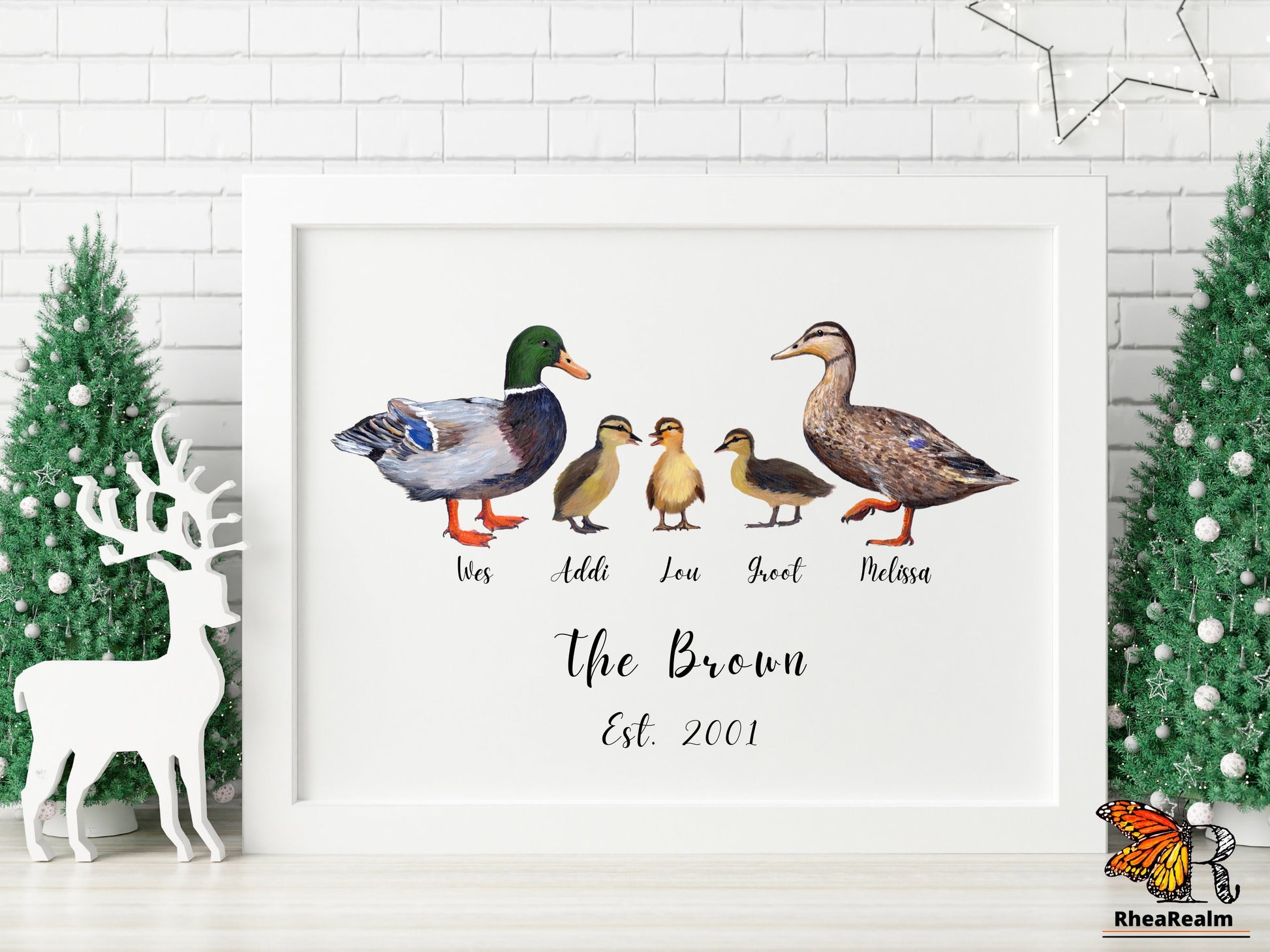 Personalized Duck Family Print