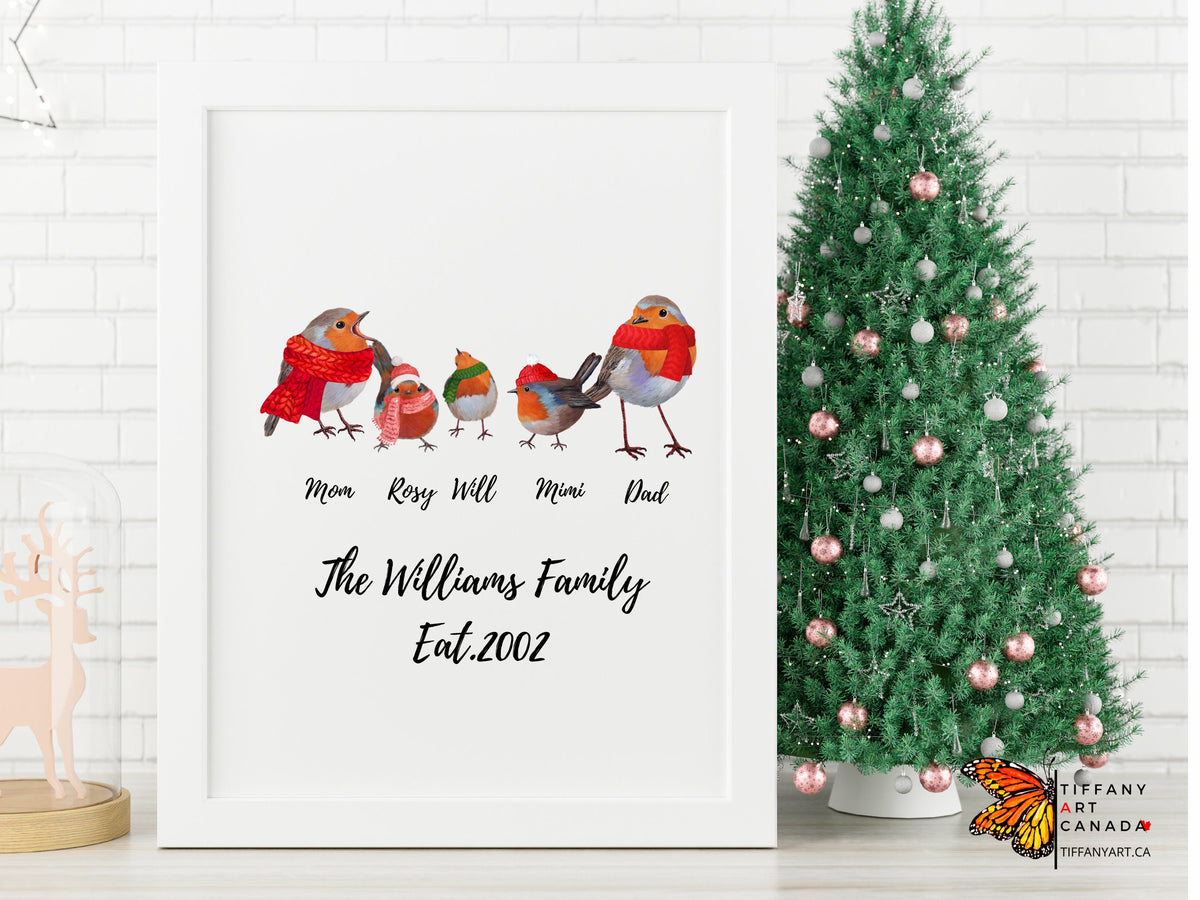 Christmas robin family print - photo 3