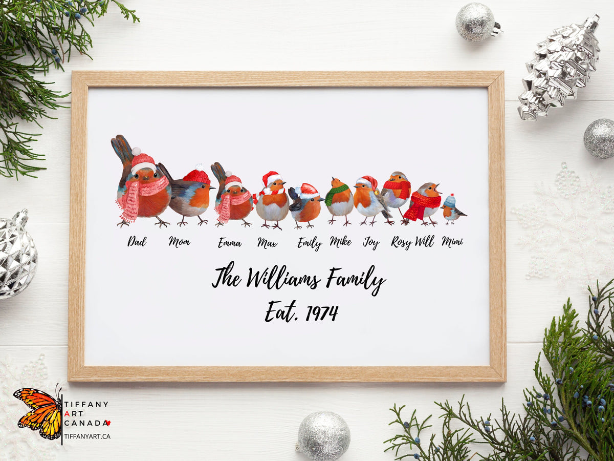 Christmas robin family print - photo 2