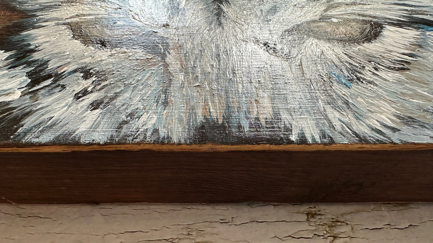 Wolf Painting on Wood, Wolf Wall Art, Wolf Art, Wolf ArtWork, Wolf Gift for Men, for Him, Wolf Father's Day Gift, Wolf Lover Gift