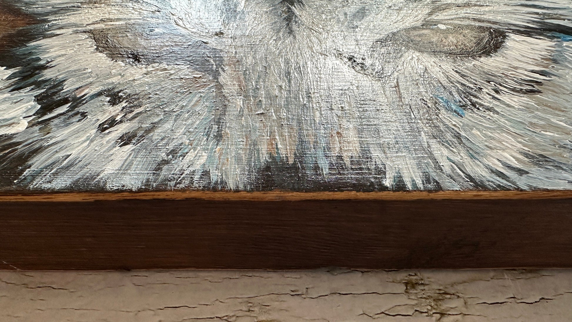 Wolf Painting on Wood, Wolf Wall Art, Wolf Art, Wolf ArtWork, Wolf Gift for Men, for Him, Wolf Father's Day Gift, Wolf Lover Gift (11x5.5)