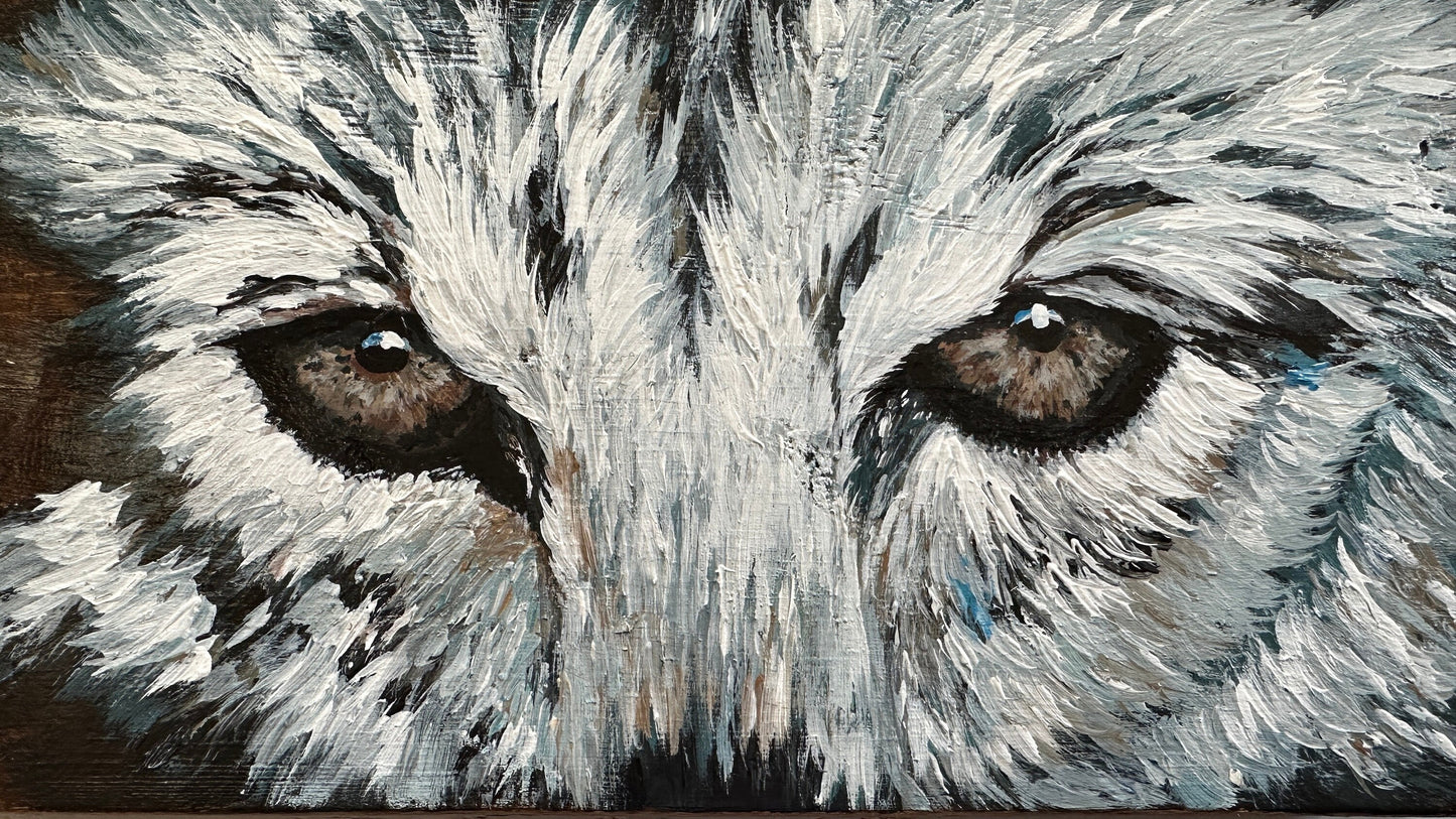 Wolf Painting on Wood, Wolf Wall Art, Wolf Art, Wolf ArtWork, Wolf Gift for Men, for Him, Wolf Father's Day Gift, Wolf Lover Gift