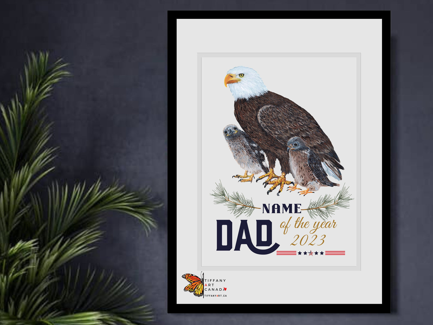 Personalized Eagle Dad Print