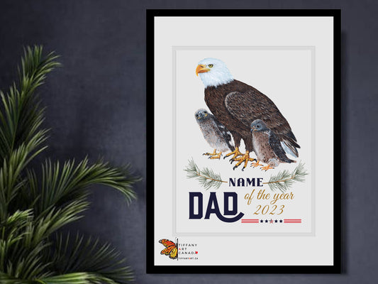 Personalized Eagle Dad Print
