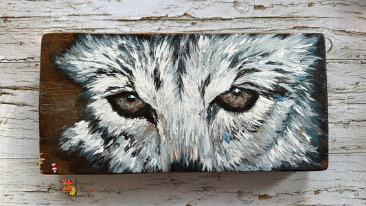 Wolf Painting on Wood, Wolf Wall Art, Wolf Art, Wolf ArtWork, Wolf Gift for Men, for Him, Wolf Father's Day Gift, Wolf Lover Gift