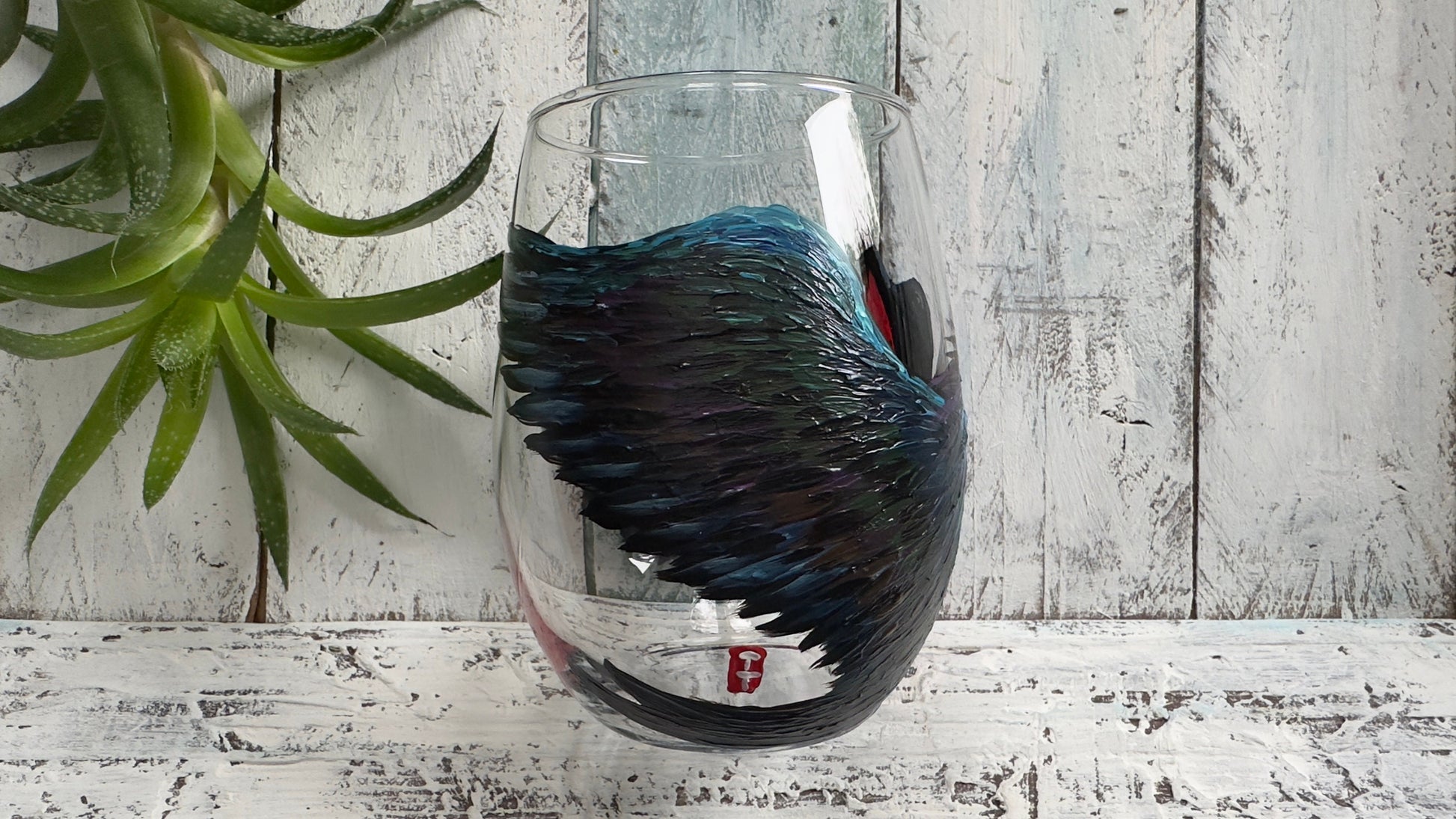 Hand Painted Frigatebird Wine Glass: Custom Bird Lover Gift
