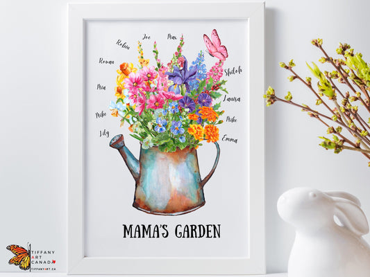 Digital Download Custom Family Birth Flower Art Print