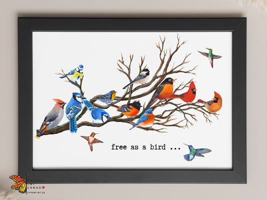 Personalized Bird Family Tree Print