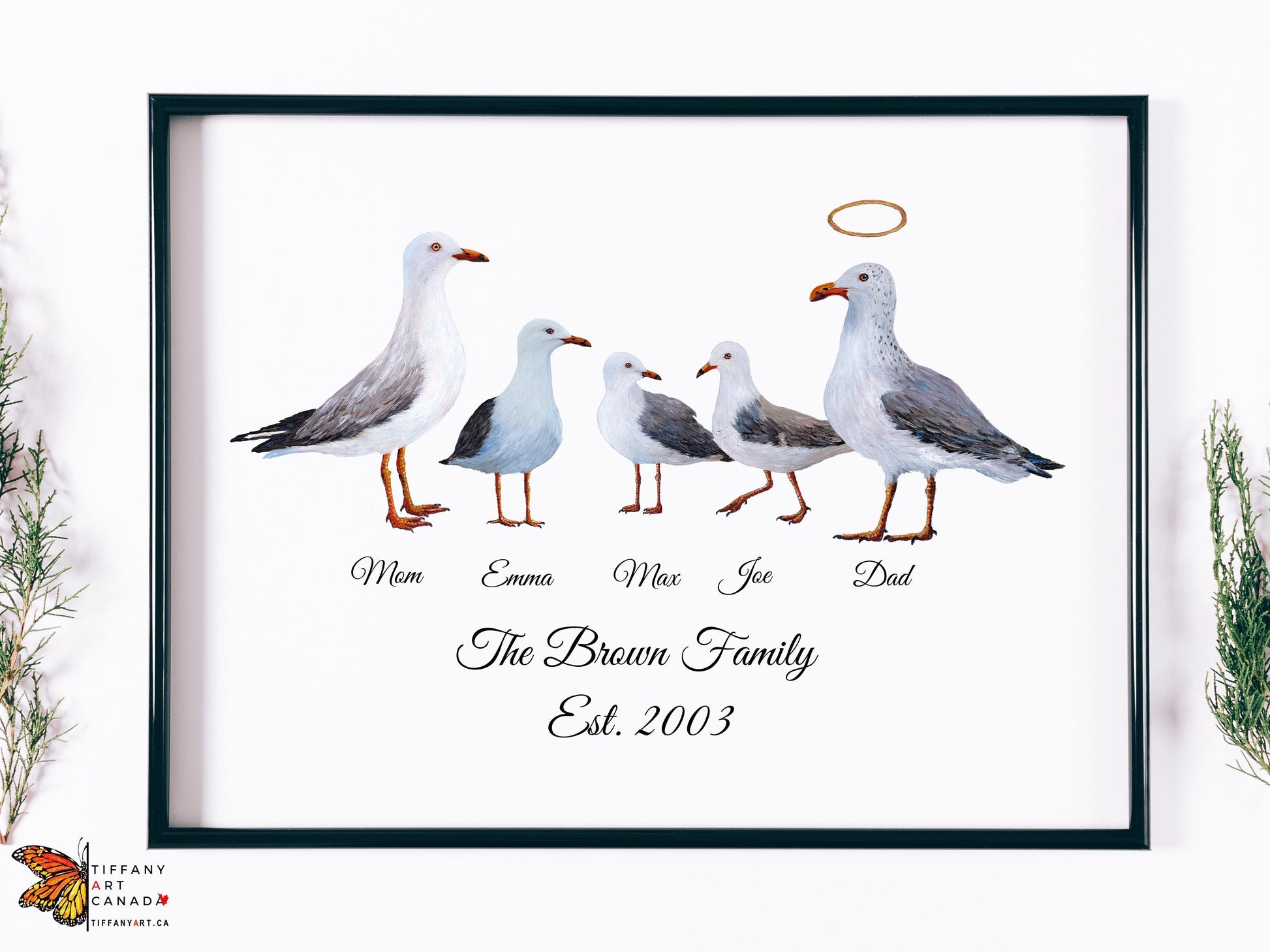 Personalized Sea Gull Family Print