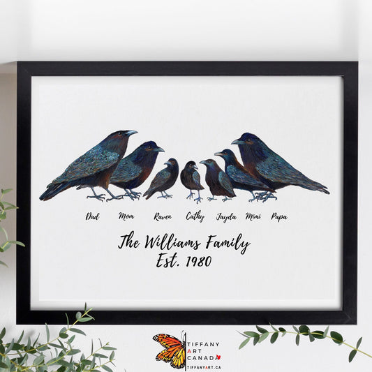 Personalized Crow Family Print