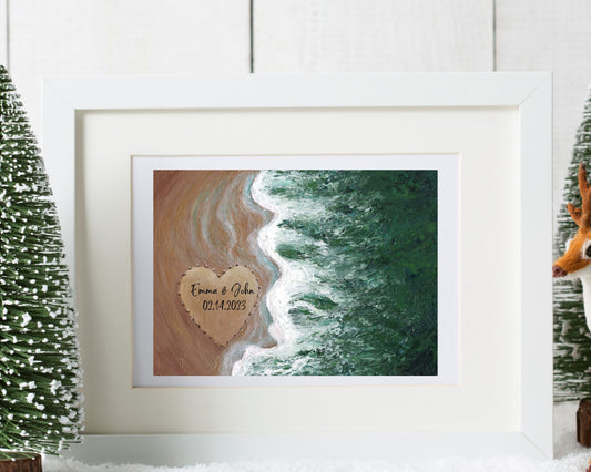 Personalized Beach Wedding Gift Print