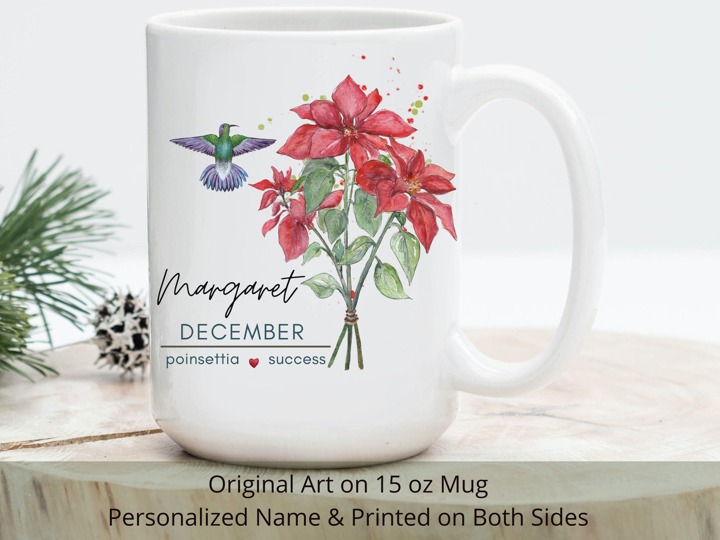 Personalized November Birth Flower Mug: Chrysanthemum Gift