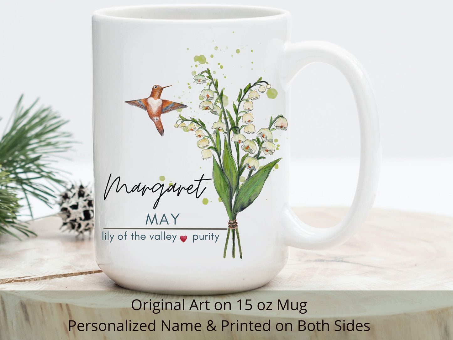 Personalized Lily of the Valley Mug: Birth Month Flower Gift