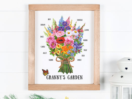 Grandma's Garden Christmas Gift For Grandmother Print