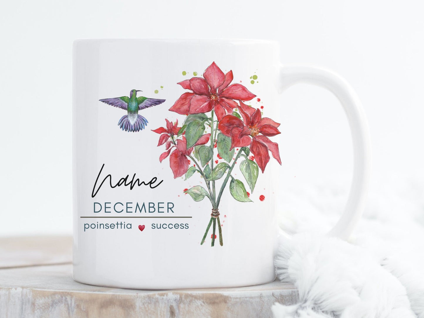 Personalized Birth Month Flower Mug: January Carnation Art