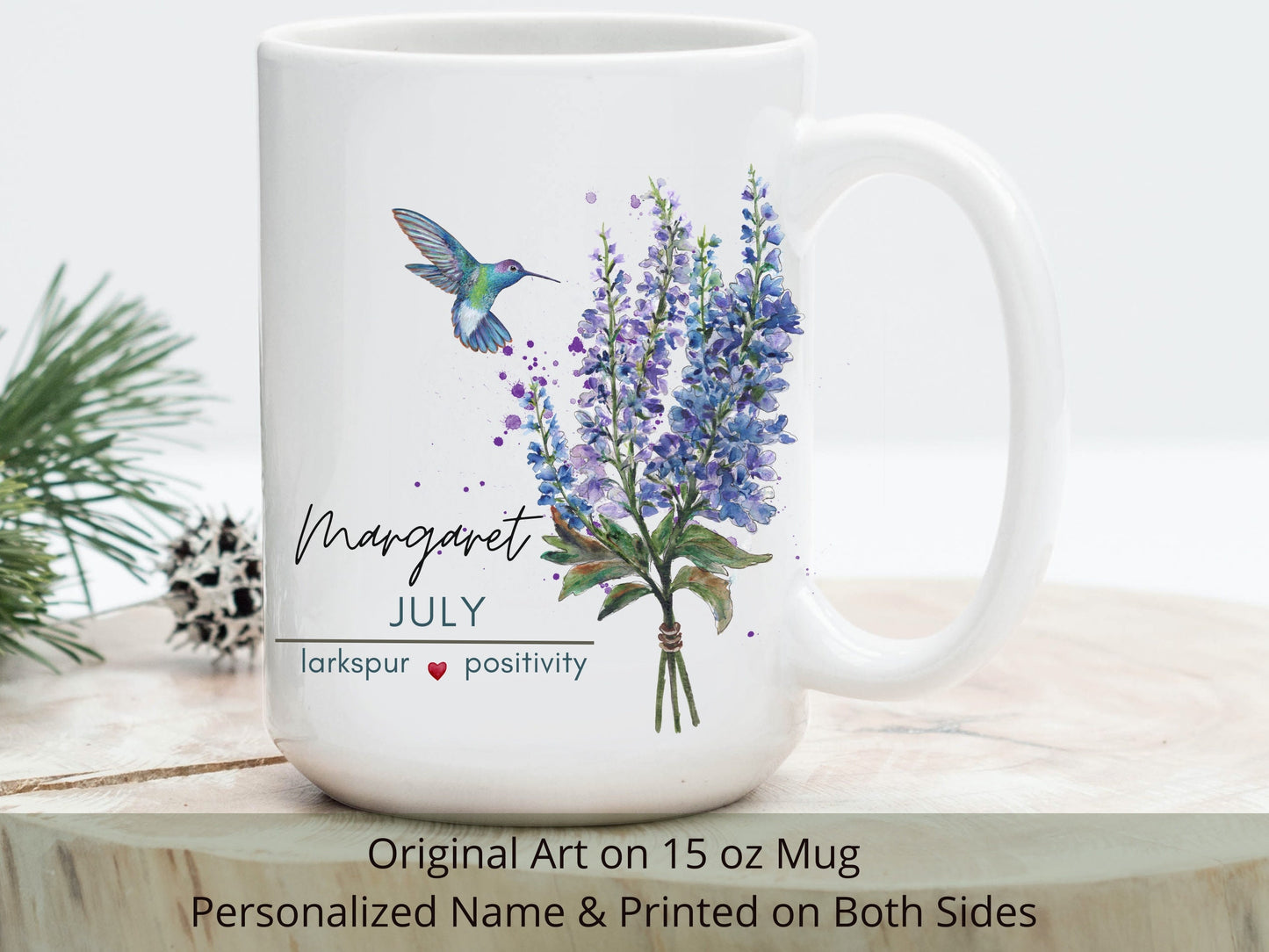 Personalized August Birth Flower Mug: Poppy Floral Name Gift