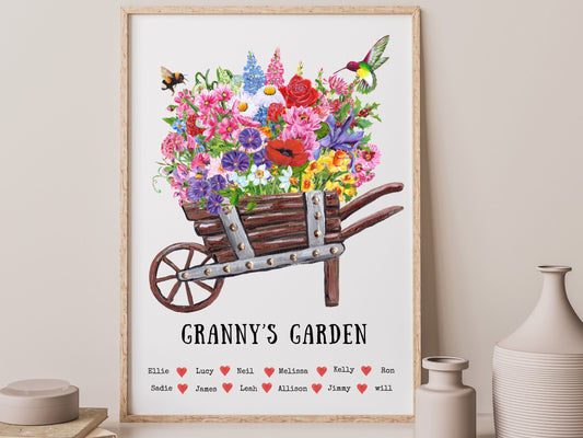 Personalized Birth Flower Art (Grandma's Garden) Print
