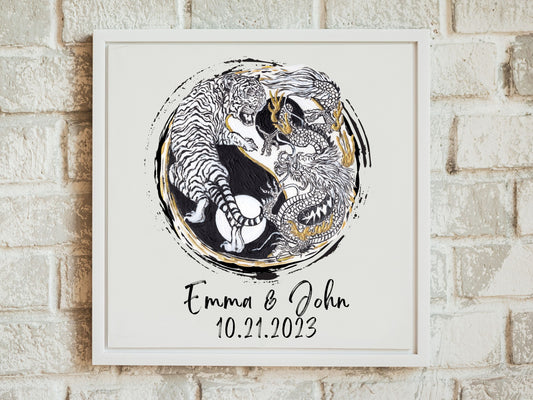 Yin Yang Tiger and Dragon Art Print