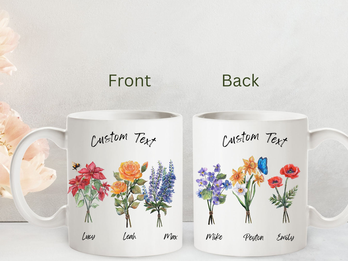 Grandma Garden Birth Flower Mug: Personalized Floral Gift